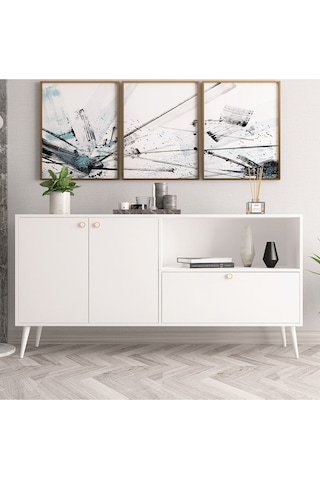 Floradesign Konsol / Konsol / Çok Amaçlı Dolap 160 Cm Beyaz
