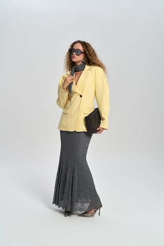 Veylia Uzun Antrasit Dantel Etek Antrasit