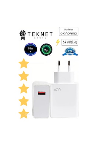 Xiaomi Redmi Note 13 Pro / 13 / 12 Pro / 12 / 11 / 11 Pro Uyumlu 4g Turbo Şarj Aleti Adaptörü 67watt