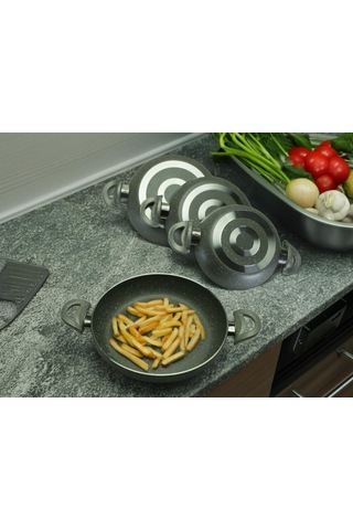 22 Cm Çift Kulplu Granit Kaplama Sahan Omlet Tava