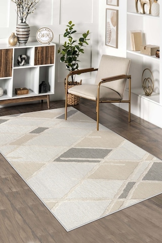 West Home Makinede Yıkanabilir Kaymaz Taban Leke Tutmaz Salon Halısı Mutfak Halısı Balkon Halısı Ve Yolluk Wh 590 White