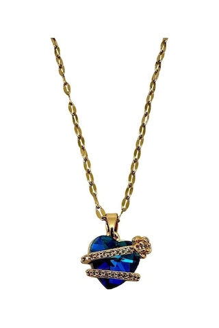 Arnes Jewelry Çelik Zirkon Taşlı Kalpli Kolye Ar482nes Gold