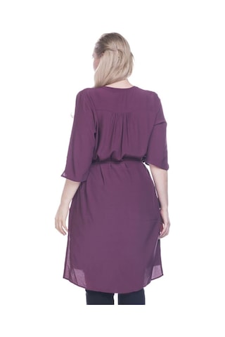 Düğmeli Beli Kuşaklı Tunik-bordo Bordo