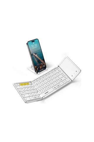 Samsers Touchpadli Katlanabilir Bluetooth Klavye Vibrant Silver