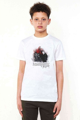 Tshirthane Öğretmenler Günü Ataturk Baskılı Unisex Çocuk Beyaz T-Shirt