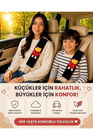 Çıtır Emniyet Kemeri Aksesuarı - Emniyet Kemeri Kılıfı - Araç Emniyet Kemeri Omuz Koruyucu 1 Adet
