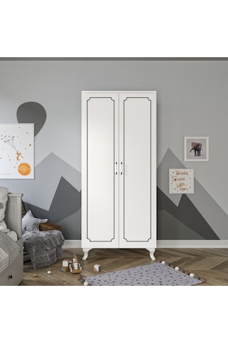 Stil 2 Kapaklı Modern Desenli Gardırop, Elbise Dolabı - Tamamı 1.