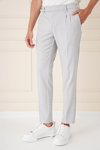 Efor Comfort Fit Çift Pileli Dokulu Esnek Pamuk Gri Mavi Pantolon P 1158 Gri - Mavi