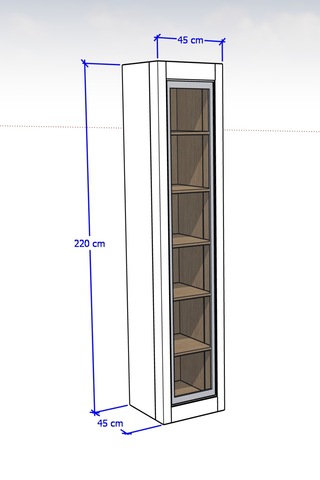 Nero Vitrin 45 Cm   Beyaz - Meşe