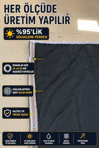 %95 Gölgeleme File Perde Korniş Düğmeli Kuşgözlü Balkon Teras Bahçe Mahremiyet Perdesi Koyu Yeşil