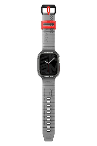 Watch 7 45mm Kordon Skinarma Saido Sert Pc Kasa Koruyuculu Silikon Strap Kayış Füme Füme