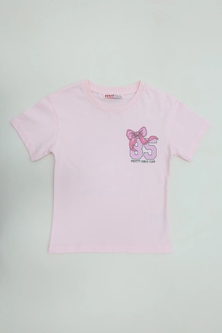 Modi 6-9 Yaş Baskılı Kız Çocuk Tişört Pembe - 6262079.1576. Açık Pembe