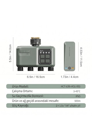 4 Çıkışlı Akıllı Rf Ve Wi-fi Kontrollü Kablosuz Bahçe Sulama Zamanlayıcısı