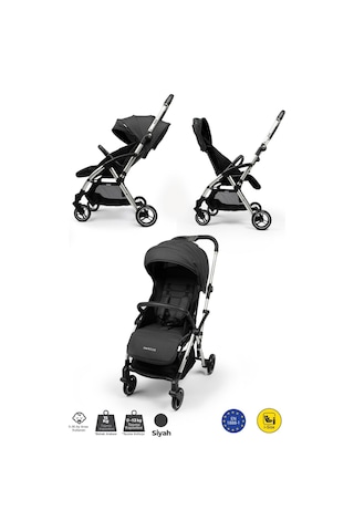Kanz Marcus Kolay Katlanabilen Kabin Bebek Arabası Raisin Black