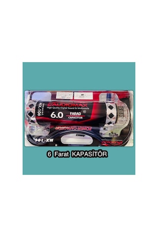 Audiomax Mx 106 Power Capasıtor, 6 Farad Led Ekranlı Remoteli Power Kapasitör