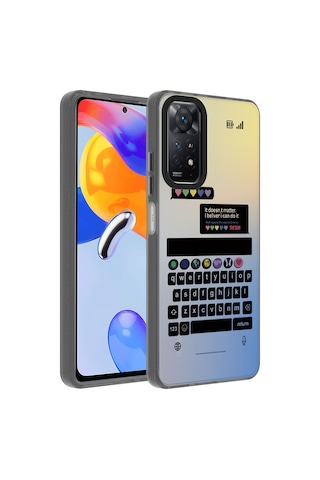 Xiaomi Redmi Note 11 Pro 5g Kılıf Vibe Desenli Kamera Yükseltili Mat Parmak İzi Tutmayan Silikon Erd Klavye
