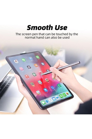 Fonken Evrensel 2 In 1 Android - iOS - iPad Uyumlu Stylus Çizim Kalemi Siyah