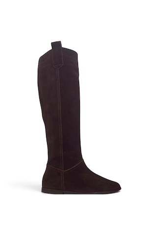 Desen Shoes Desen Ayakkabı Bayan Çizme Kahve Süet Deri