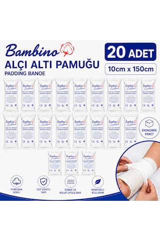 Bambino Alçı Altı Pamuğu 10cm 150cm 20adet