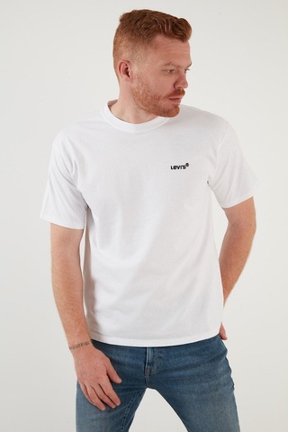 Levi's Relaxed Fit Bisiklet Yaka % 100 Pamuk T Shirt Erkek T Shirt A0637-5418 Beyaz