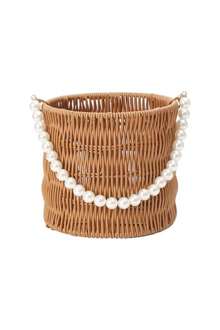 Suntek Magideal İmitasyon Rattan Sepet Çiçek Sepeti Yuvarlak-16x14,5cm