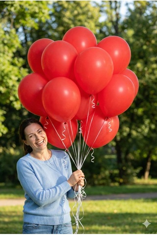 Pastel Balon 11 İnc 28 Cm Doğum Günü Parti Malzemeleri 10 Adet Kırmızı