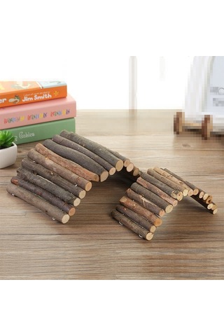 Xindoker Evcil Hayvanlar İçin Doğal Ahşap Saklanma Evi, Sürüngen Ve Kemirgenler İçin Orta Boy Dinlenme Alanı