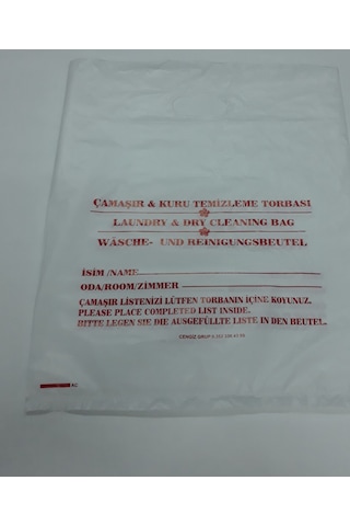 Otel Kirli Çamaşır Poşeti Laundry Bag Pe Beyaz