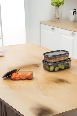 Oval 3 Parça Hava Almaz Sızdırmaz Saklama Kabı Seti Füme 300/500/800 Ml Füme