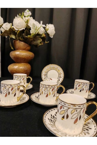 Sihir Paçi 6 Kişilik Kahve Fincanı Takımı Model: Shrpaçi1 Ekru