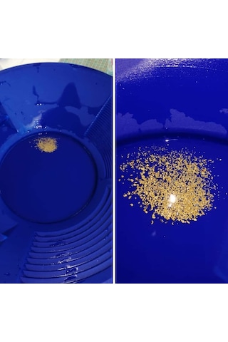 İn Mekanik Gold Pan Altın Tavası Altın Yakalama Eleği 2 Adet Mavi N11.254