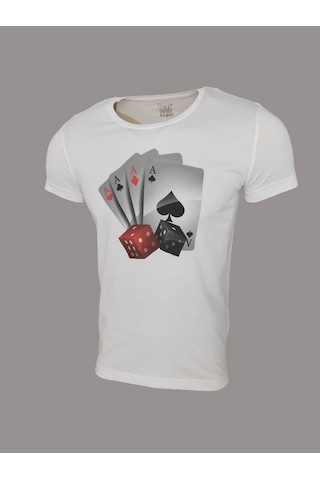 Beyaz Dijital Baskılı T-Shırt (415960986) Beyaz