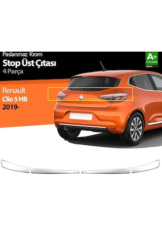 S-Dizayn  Renault Clio 5 Krom Stop Üst Çıtası 4 Prç. 2019 ve Üzeri