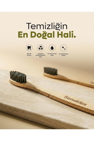 Sensidax Doğal Bambu Diş Fırçası -1+1 Adet- Orta Sert Medium