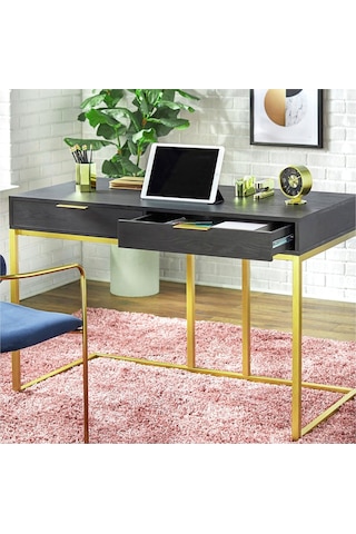 Wendy Gold Metal Siyah Çalışma Masası