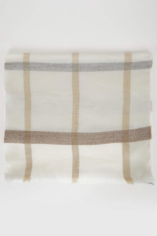 Defacto Kadın Ekose Desenli Atkı R6902AZ24WNER2 Ekru