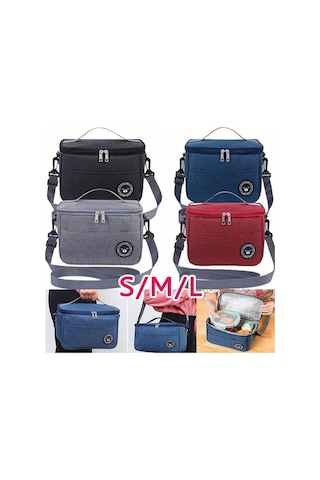 Novahub Gril Büyük Yalıtımlı Öğle Yemeği Çantası - Yetişkin Ve Çocuklar İçin - L Boy - Gri Renk - Termal Serin/sıcak Gıda Saklama Kutusu Gri