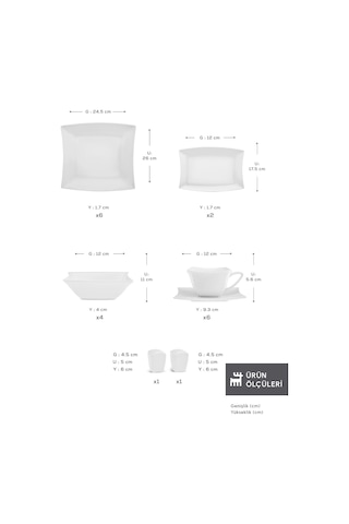 Karaca  Forever Bone Perfect White 32 Parça 6 Kişilik Kahvaltı Takımı