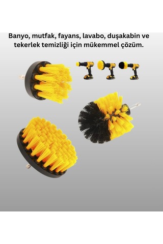 3 Lü Matkap Ucu Fırça Takımı Zorlu Kirler İçin 1