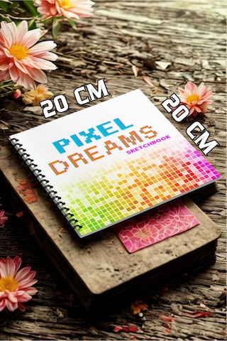 Pixel Dreams Skecth Book 20 X 20 Cm 50x50 Kareli Pixel Art, Eskiz, Çizim Ve Boyama Kitabı
