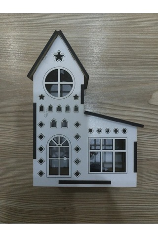 Lavanta Tasarım Işıklı Büyük Maket Ev 1 Beyaz