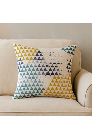 Geometrik Üçgen Desenli Modern Kırlent Kılıfı 40 x 40