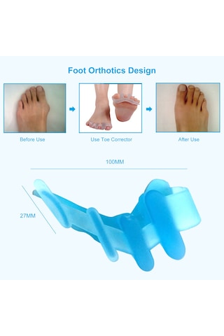 Moveevo Halluks Valgus Düzeltici Silikon Ayak Parmak Ayırıcıları Bir Çift Mavi