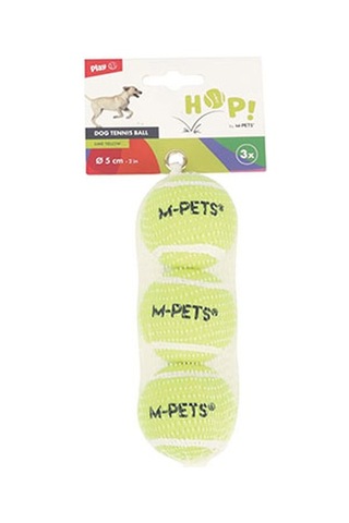 M-pets Hop Tenis Topu Köpek Oyuncağı Sarı 3lü 5 Cm 244-50055.01