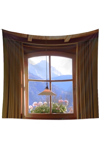 Konesam Poliester Ev Dekoru Kilim - Manzaralı Desenli, Yeşil/sarı Seçenekli, 73x95 Cm, Izsiz Çivi Ve Kliplerle Çok Renkli