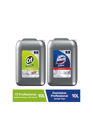Domestos Professional Çamaşır Suyu 10 L + Cif Professional Bulaşı Diğer