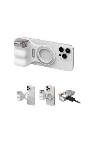 Telesın Fun Shot Manyetik Telefon Kamera Kavrama Apple iPhone Uyumlu Ve Android İçin Çıkarılabilir Kablosuz Deklanşör Uzaktan Kumanda, 1/4" Tripod Vida, Konforlu Ergonomik Kamera Kavrama Kolu Tutucu Sku: Smgstkc4