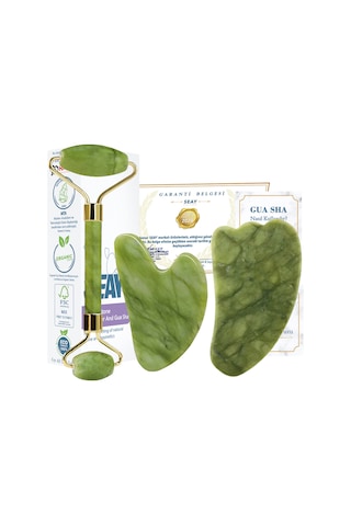 Seay Yeşim Taşı Face Roller + Gua Sha Yüz Masaj Aleti