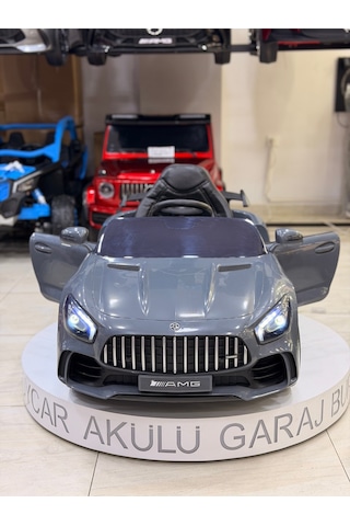 Mercedes Gt Akülü Araba 0-6 Yaş Kumandalı Özel Plaka Hediye Gri
