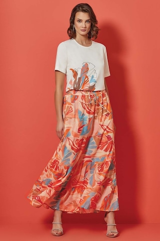 Kloş Çok Renkli Vual Etek Çok Renkli